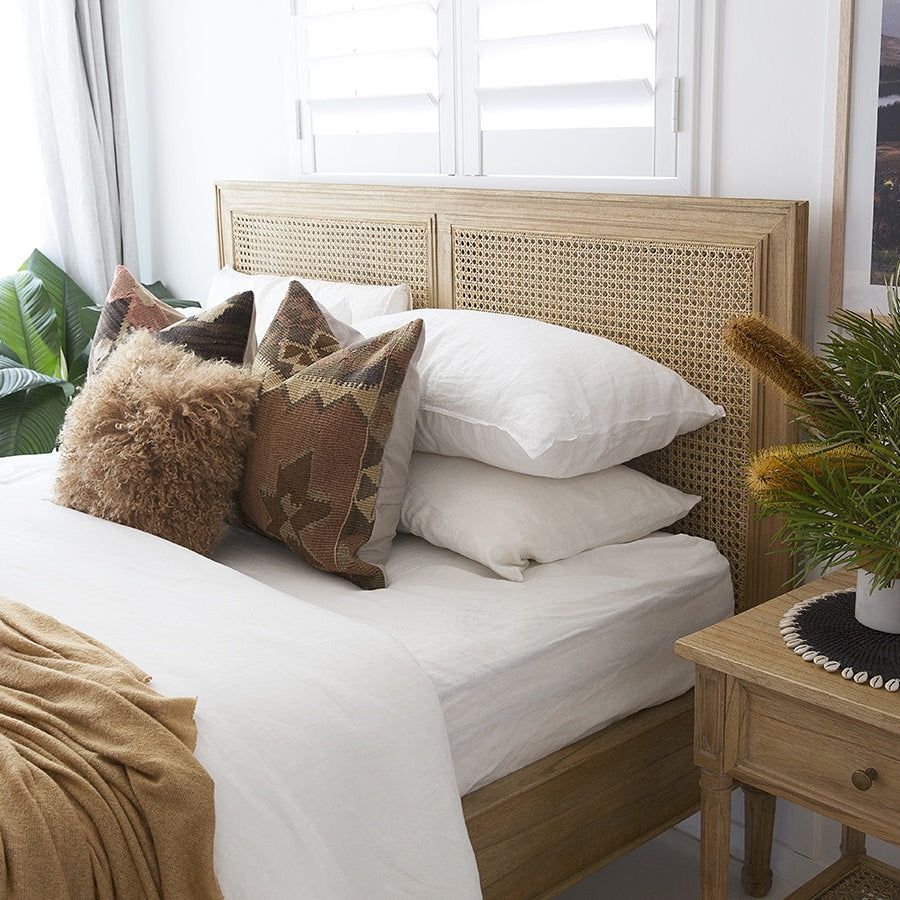 Hampton Cane Cedar Bed – Queen Size – Weathered Oak - 1.65m