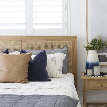 Hampton Cane Cedar Bedhead- King Single - Weathered Oak - 1.3m