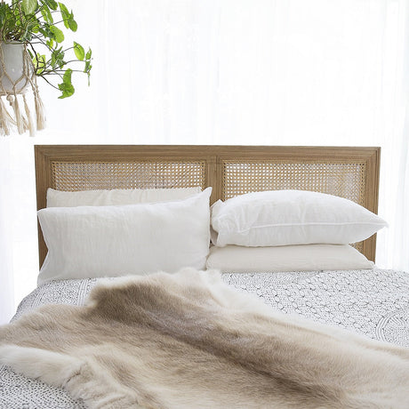 Hampton Cane Cedar Bedhead – King Size – Weathered Oak - 1.3m