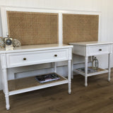 Hampton Cane Mahogany Bedhead – Super King Size – White - 1.22m