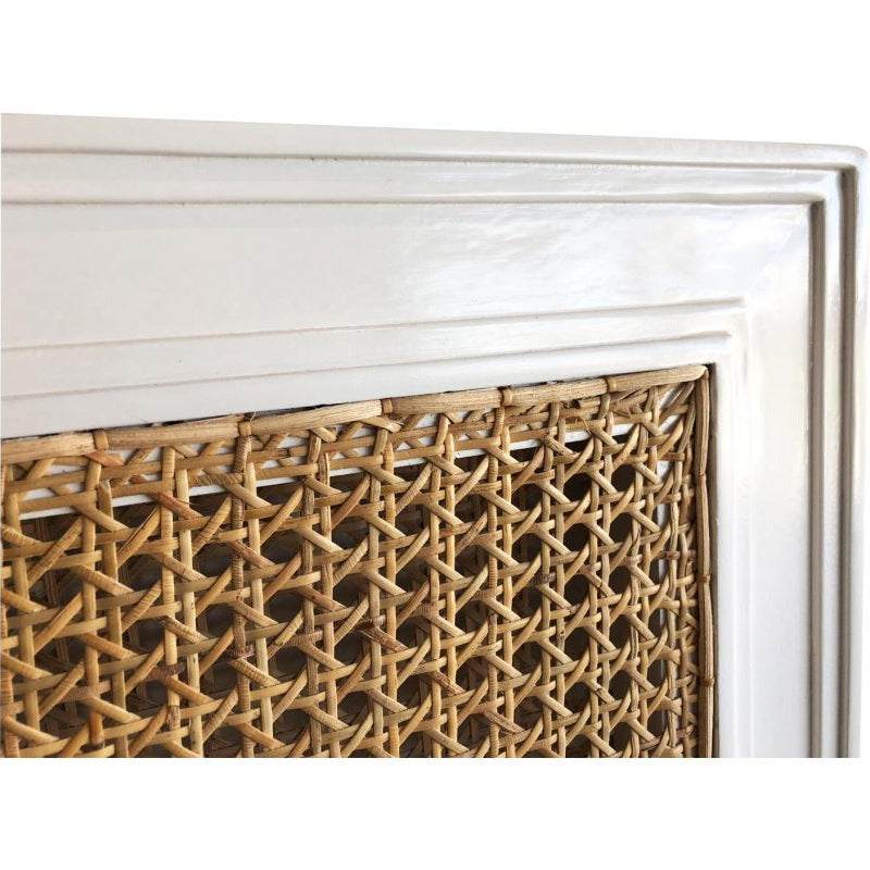 Hampton Cane Mahogany Bedhead – Super King Size – White - 1.22m