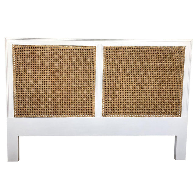 Hampton Cane Mahogany Bedhead – Super King Size – White - 1.22m - Clearance