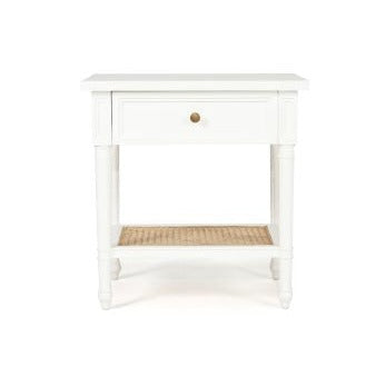 Hampton Cane Mahogany Bedside Table – Weathered Oak - White - 0.57m