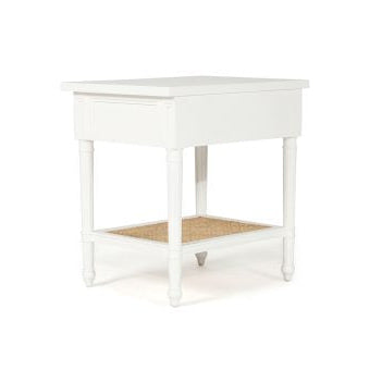 Hampton Cane Mahogany Bedside Table – Weathered Oak - White - 0.57m