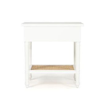 Hampton Cane Mahogany Bedside Table – Weathered Oak - White - 0.57m
