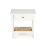 Hampton Cane Mahogany Bedside Table – Weathered Oak - White - 0.57m