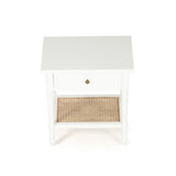 Hampton Cane Mahogany Bedside Table – Weathered Oak - White - 0.57m