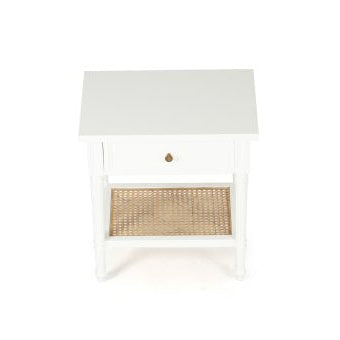 Hampton Cane Mahogany Bedside Table – Weathered Oak - White - 0.57m