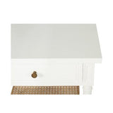 Hampton Cane Mahogany Bedside Table – Weathered Oak - White - 0.57m