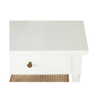 Hampton Cane Mahogany Bedside Table – Weathered Oak - White - 0.57m