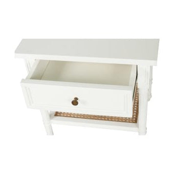 Hampton Cane Mahogany Bedside Table – Weathered Oak - White - 0.57m