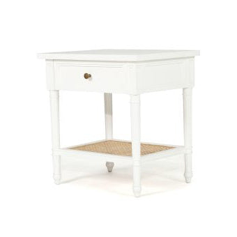 Hampton Cane Mahogany Bedside Table – Weathered Oak - White - 0.57m