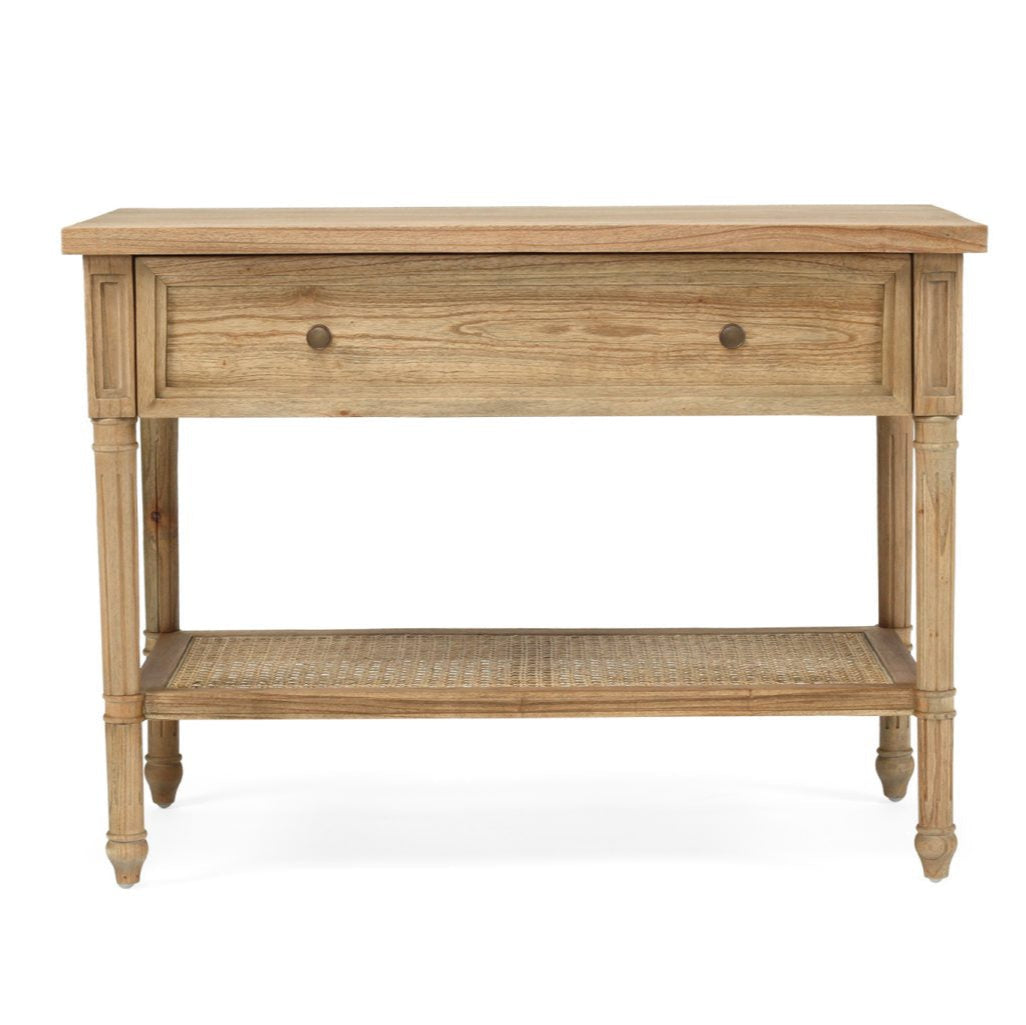 Hampton Cane Nightstand /  Bedside – Weathered Oak – 0.91m