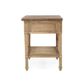 Hampton Cane Nightstand /  Bedside – Weathered Oak – 0.91m