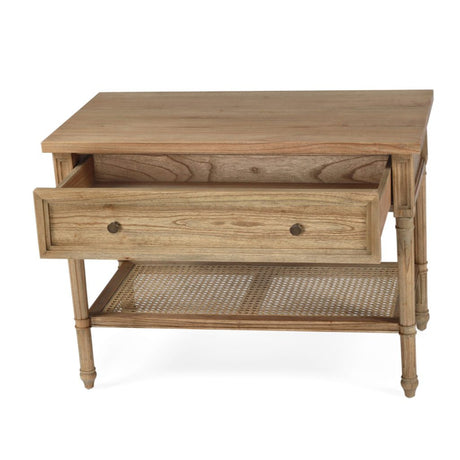 Hampton Cane Nightstand /  Bedside – Weathered Oak – 0.91m
