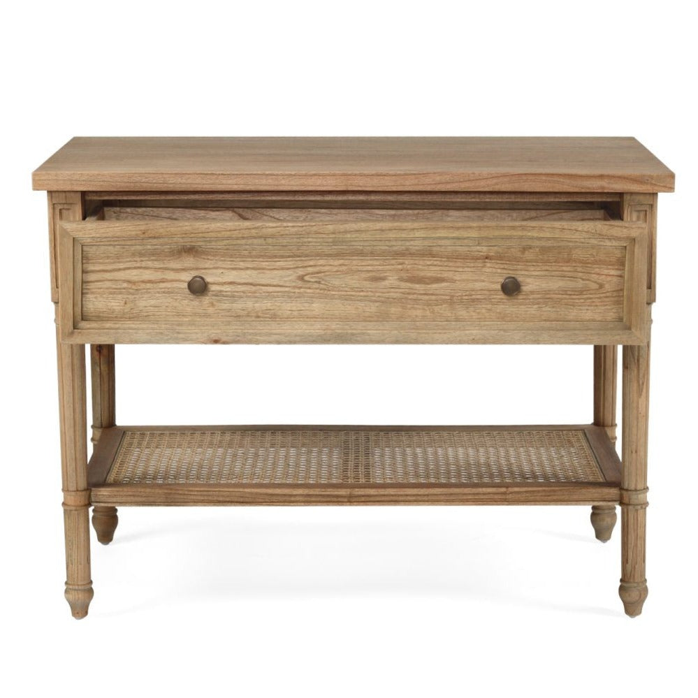 Hampton Cane Nightstand /  Cedar   Bedside – Weathered Oak – 0.91m
