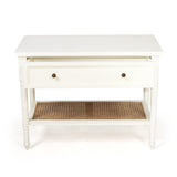 Hampton Cane Nightstand / Mahogany Bedside – White - 0.91m