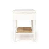 Hampton Cane Nightstand / Mahogany Bedside – White - 0.91m