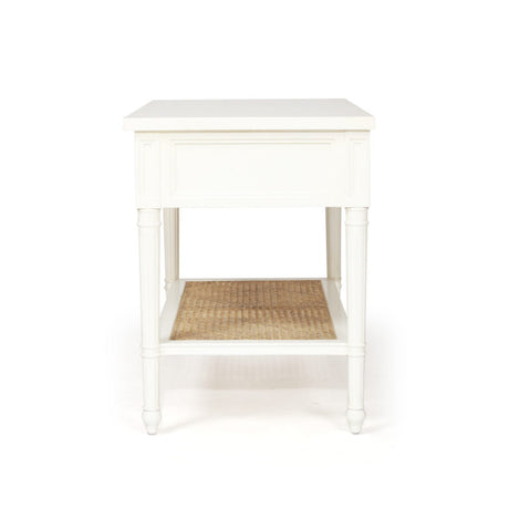 Hampton Cane Nightstand / Mahogany Bedside – White - 0.91m