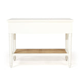 Hampton Cane Nightstand / Mahogany Bedside – White - 0.91m
