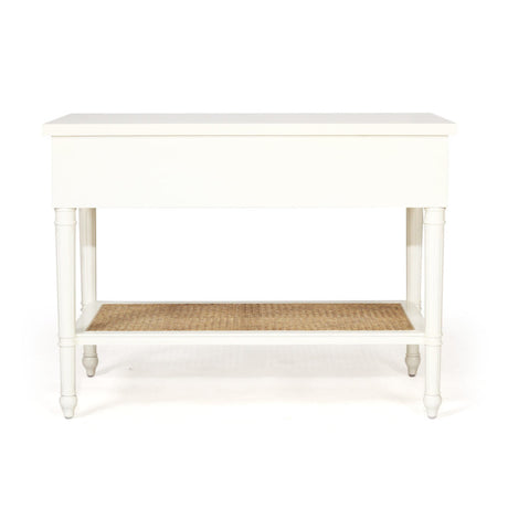 Hampton Cane Nightstand / Mahogany Bedside – White - 0.91m