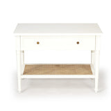 Hampton Cane Nightstand / Mahogany Bedside – White - 0.91m