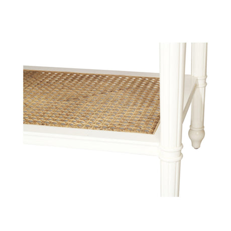 Hampton Cane Nightstand / Mahogany Bedside – White - 0.91m