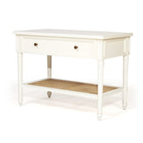 Hampton Cane Nightstand / Mahogany Bedside – White - 0.91m
