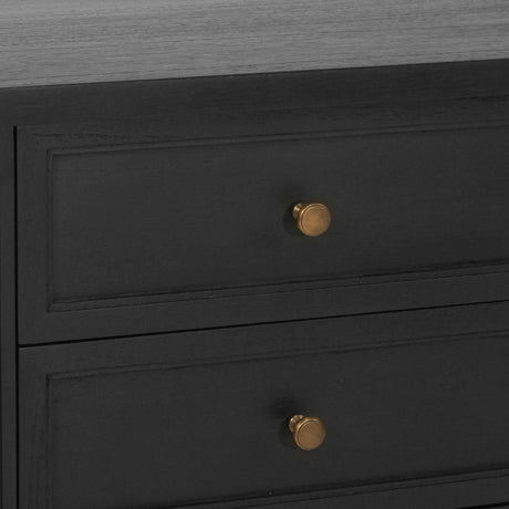 Hampton Cedar Bedside Table – 3 Drawer – Black - 0.57m