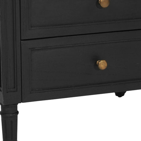 Hampton Cedar Bedside Table – 3 Drawer – Black - 0.57m