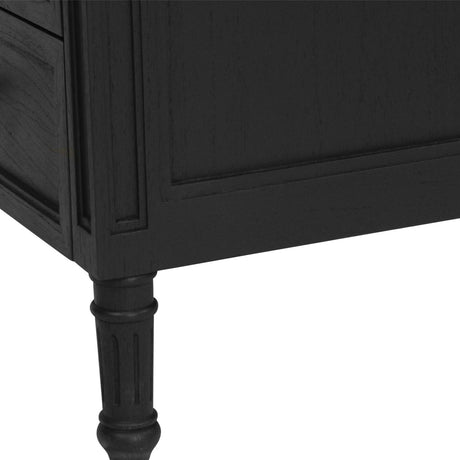 Hampton Cedar Bedside Table – 3 Drawer – Black - 0.57m