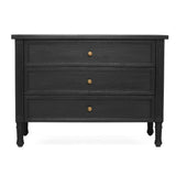 Hampton Cedar Bedside Table/ Nightstand – 3 Drawer – Black– 0.91m