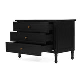 Hampton Cedar Bedside Table/ Nightstand – 3 Drawer – Black– 0.91m