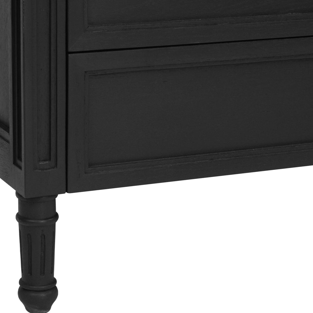 Hampton Cedar Bedside Table/ Nightstand – 3 Drawer – Black– 0.91m