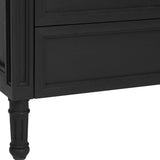 Hampton Cedar Bedside Table/ Nightstand – 3 Drawer – Black– 0.91m
