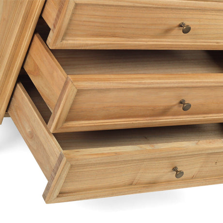 Hampton Cedar Bedside Table/ Nightstand – 3 Drawer – Weathered Oak – 0.91m