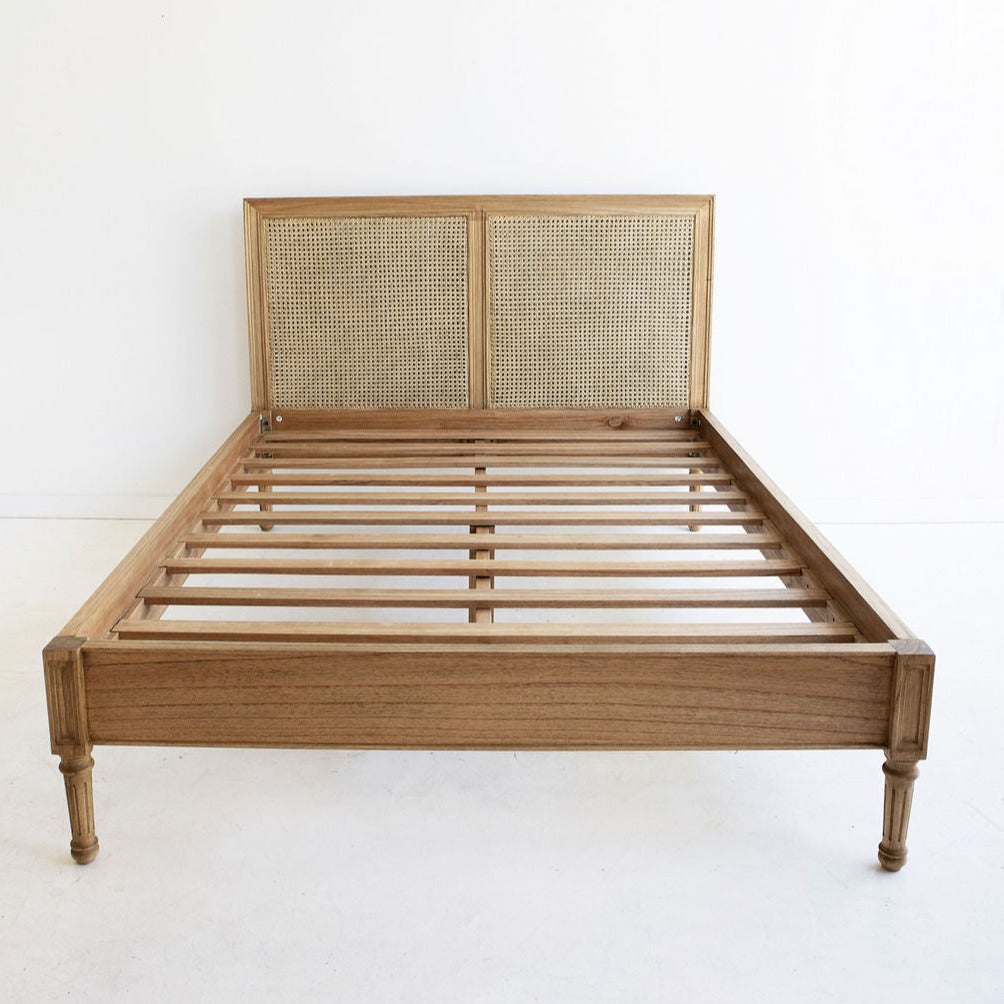 Hampton Cedar Cane Bed – King Size – Low End – Weathered Oak - 1.95m