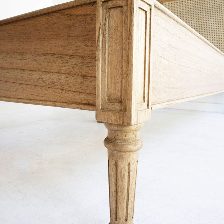 Hampton Cedar Cane Bed – King Size – Low End – Weathered Oak - 1.95m