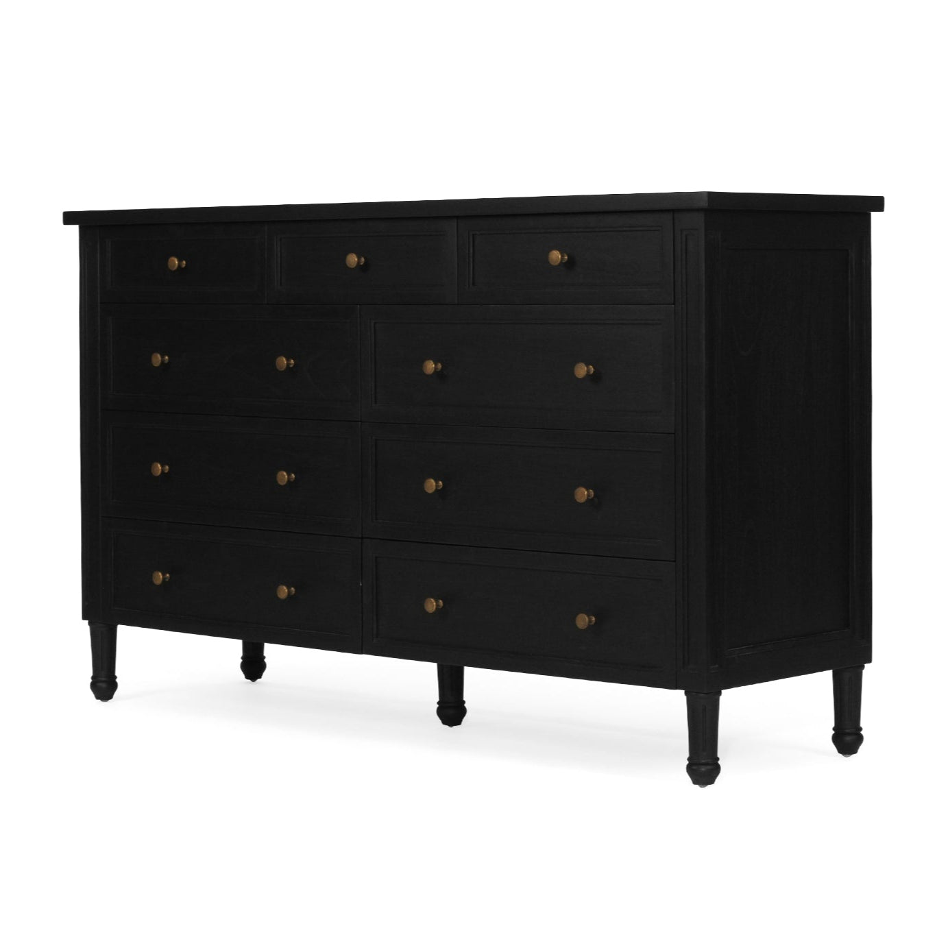 Hampton Cedar Dresser - 9 Drawer – Black - 1.54m