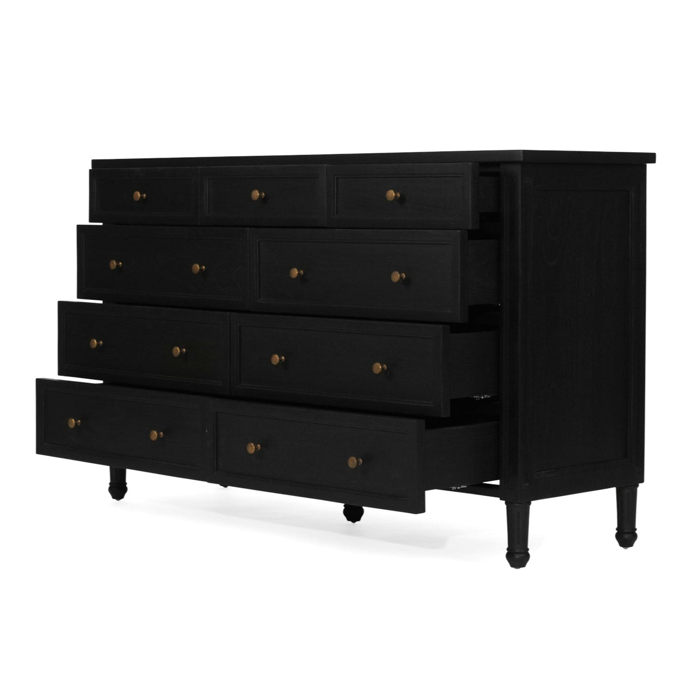 Hampton Cedar Dresser - 9 Drawer – Black - 1.54m