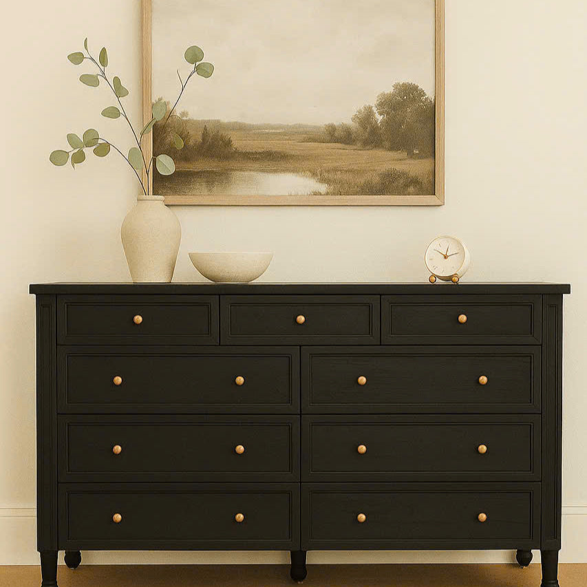 Hampton Cedar Dresser - 9 Drawer – Black - 1.54m