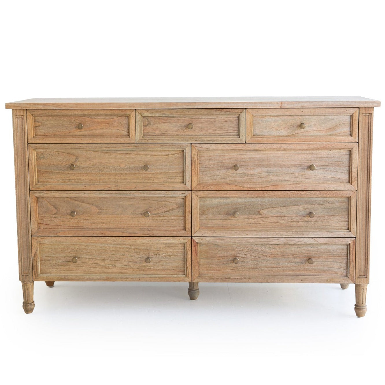 Hampton Dresser - Weathered Oak with Nine Drawers - 1.54m