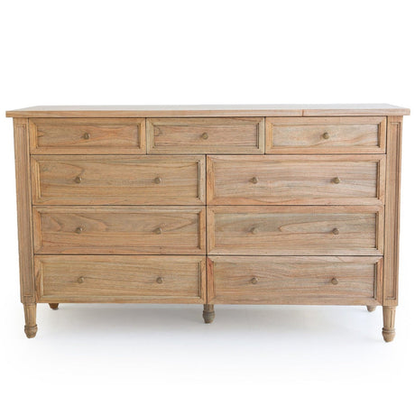 Hampton Dresser - Weathered Oak with Nine Drawers - 1.54m