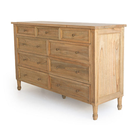 Hampton Dresser - Weathered Oak with Nine Drawers - 1.54m