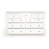 Hampton Dresser - Weathered Oak with Nine Drawers - 1.54m – White