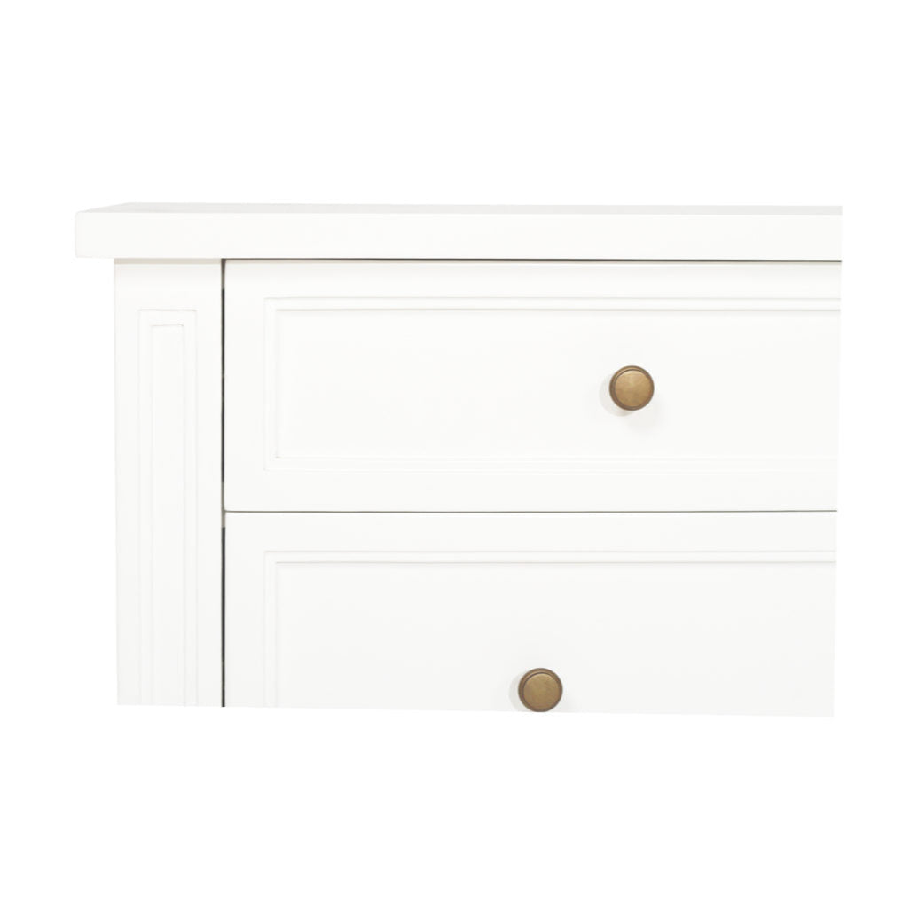 Hampton Dresser - Weathered Oak with Nine Drawers - 1.54m – White