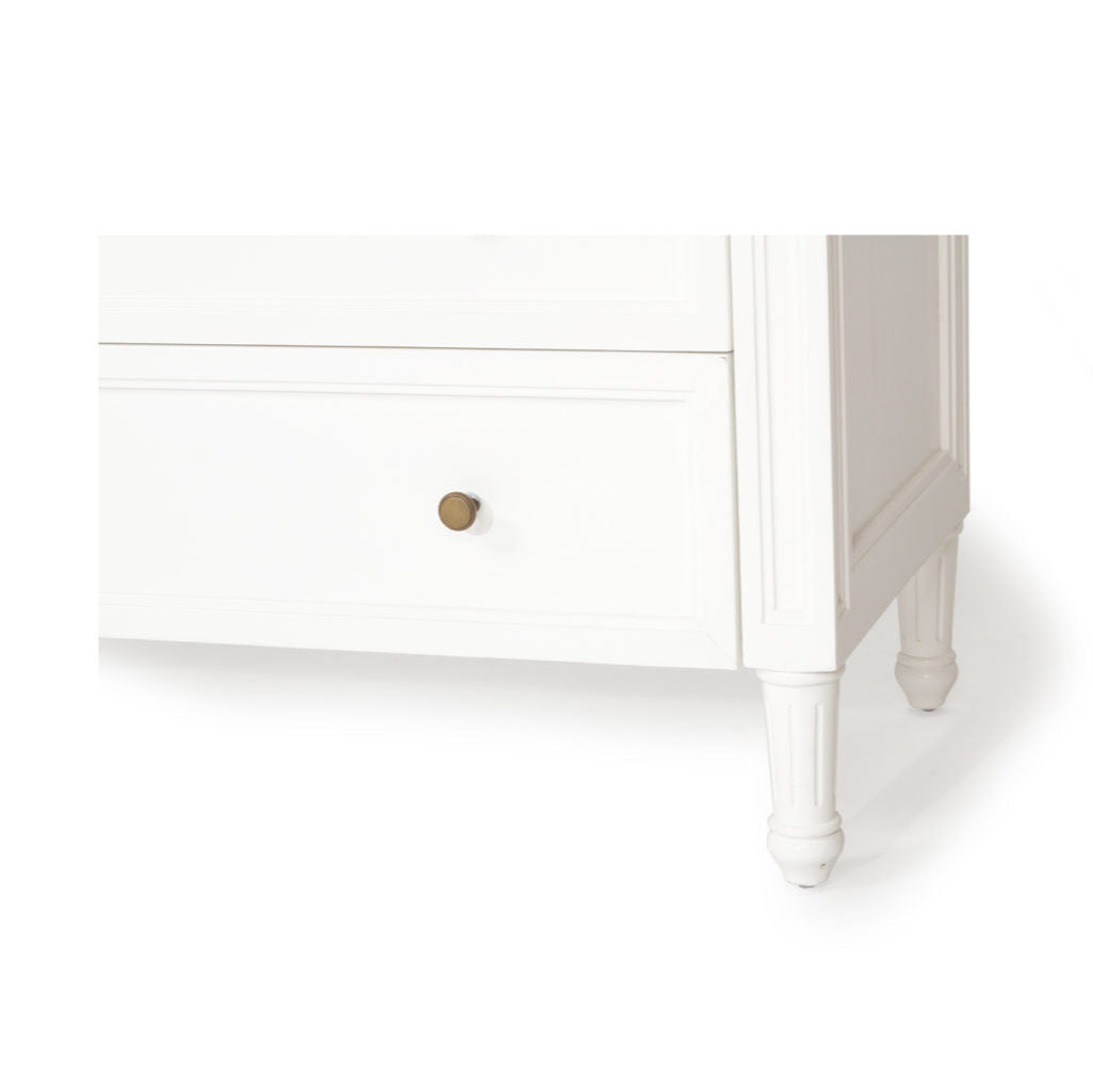 Hampton Dresser - Weathered Oak with Nine Drawers - 1.54m – White