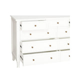 Hampton Dresser - Weathered Oak with Nine Drawers - 1.54m – White