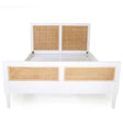 Hampton Mahogany Cane Bed – Queen Size – White - 1.65m