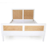 Hampton Mahogany Cane Bed – Queen Size – White - 1.65m